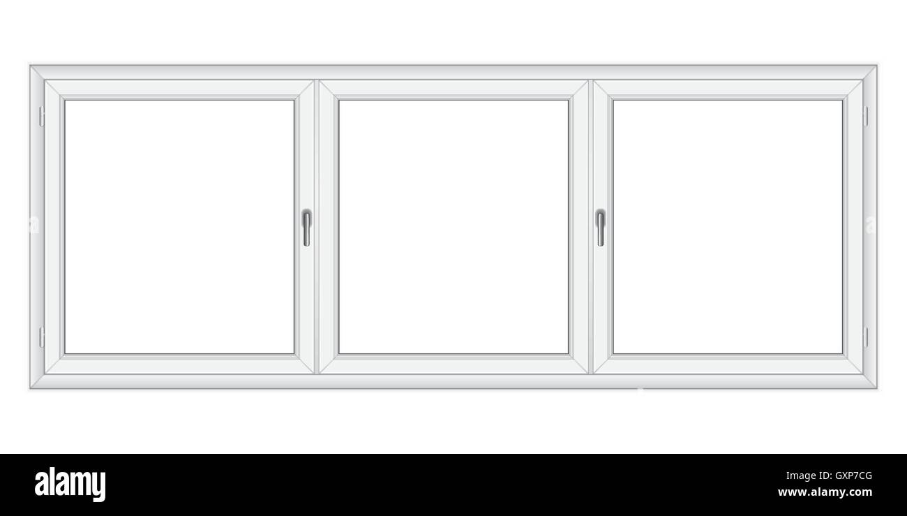 PVC bianco finestra vettore isolato su sfondo bianco Illustrazione Vettoriale