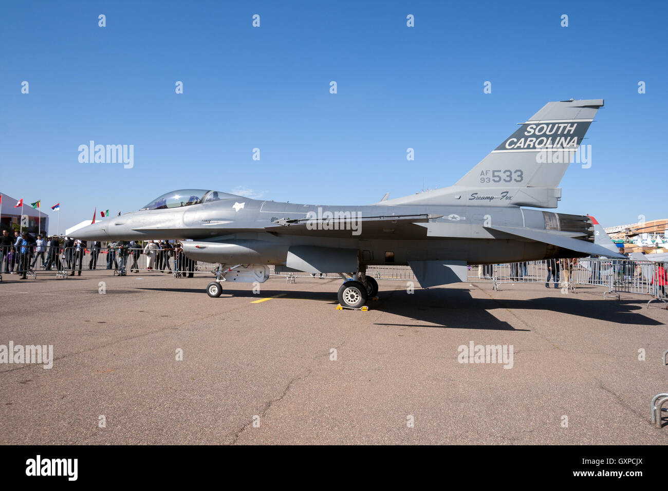 Caccia F-16 della South Carolina Air National Guard in mostra al Marrakech Air Expo 2010 Foto Stock