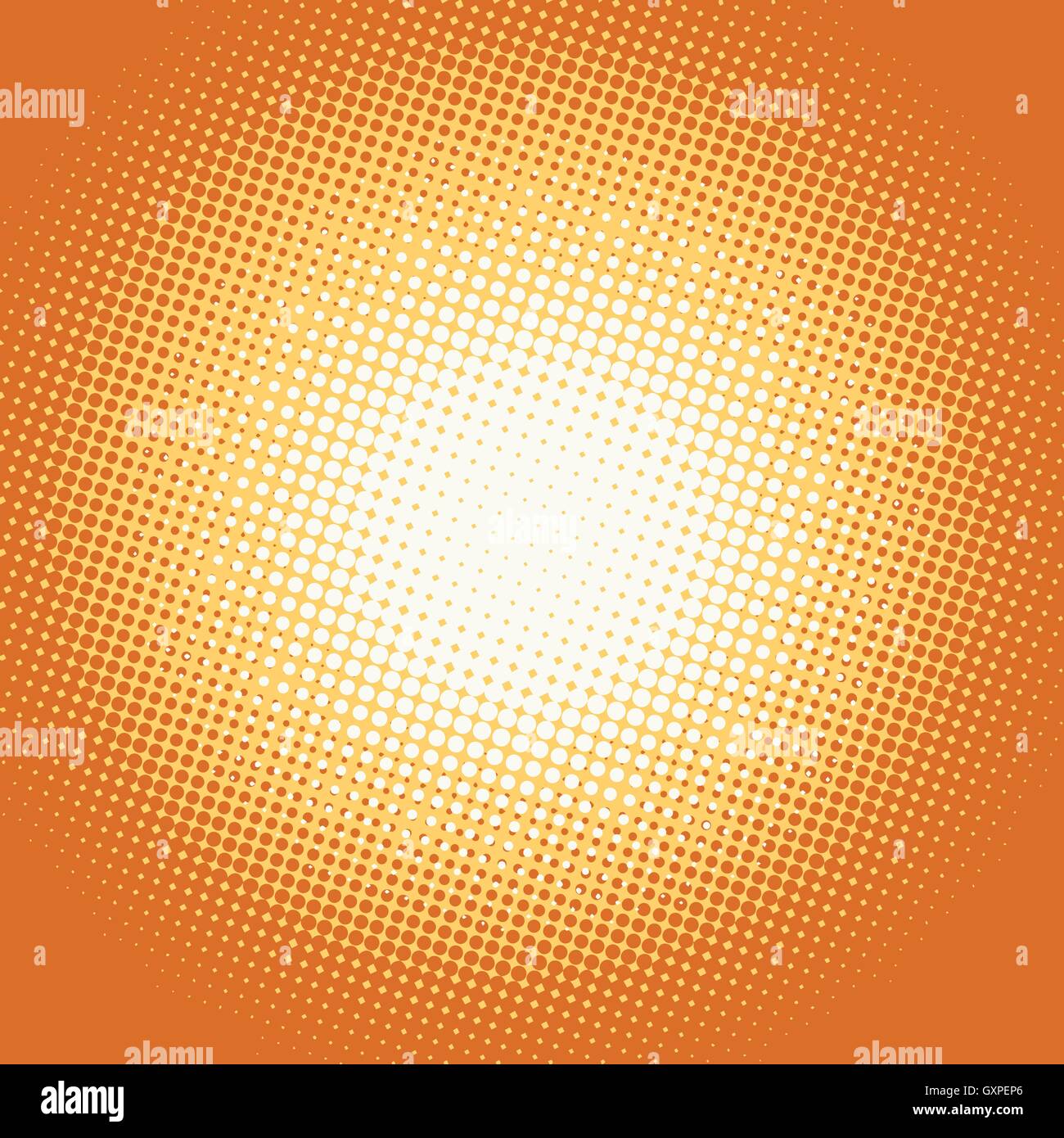 Orange pop art sfondo retrò con luce spot Illustrazione Vettoriale