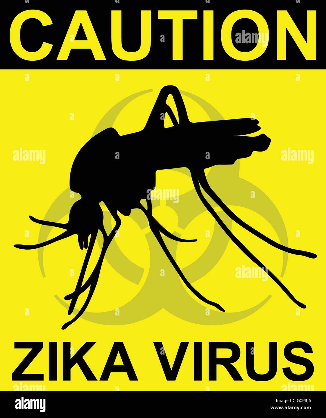 Zika virus attenzione segno, illustrazione vettoriale. Illustrazione Vettoriale