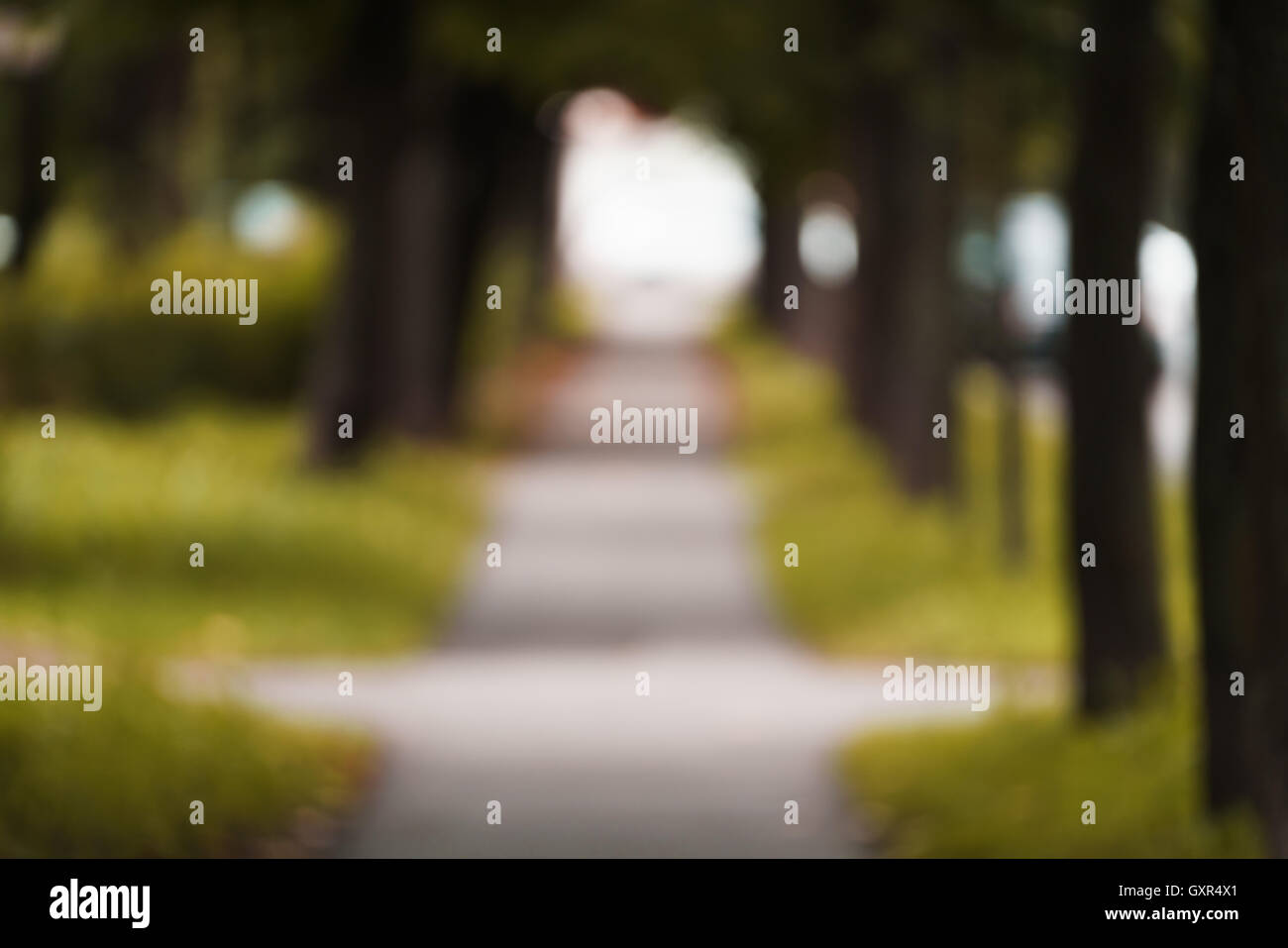 Sfocare lo sfondo del vicolo di autunno in città Foto Stock