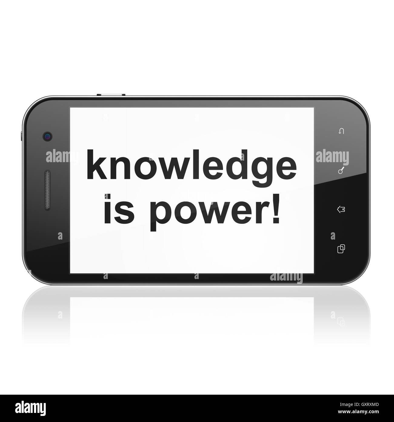 Il concetto di istruzione: la conoscenza è potere! Sullo smartphone Foto Stock