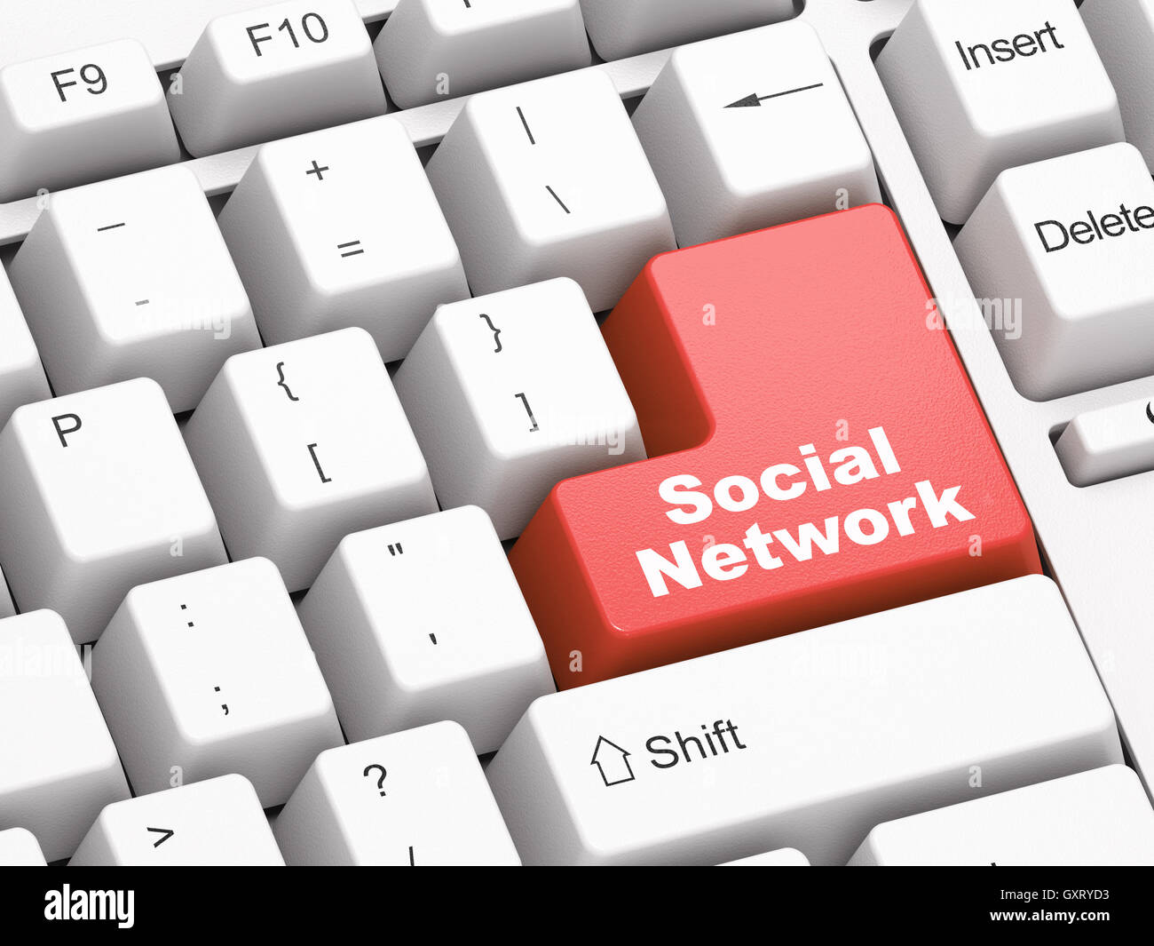 Tastiera con Social Network button Foto Stock