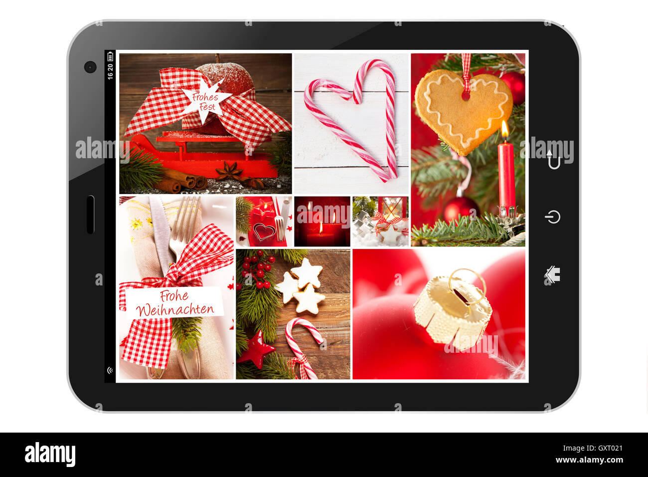 Tablet PC con le foto di Natale Foto Stock