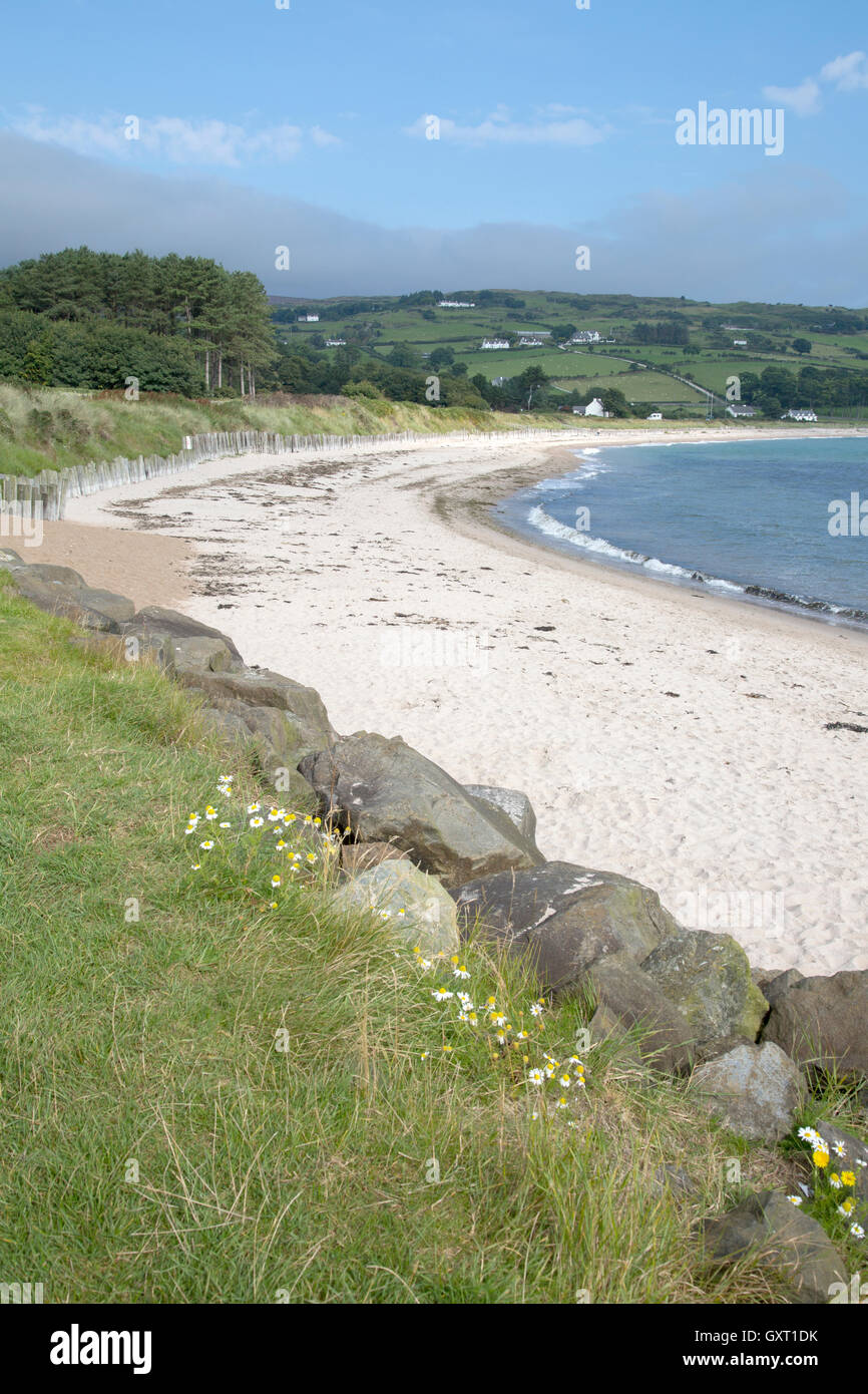 Spiaggia; Cushendun; nella contea di Antrim, Irlanda del Nord Foto Stock