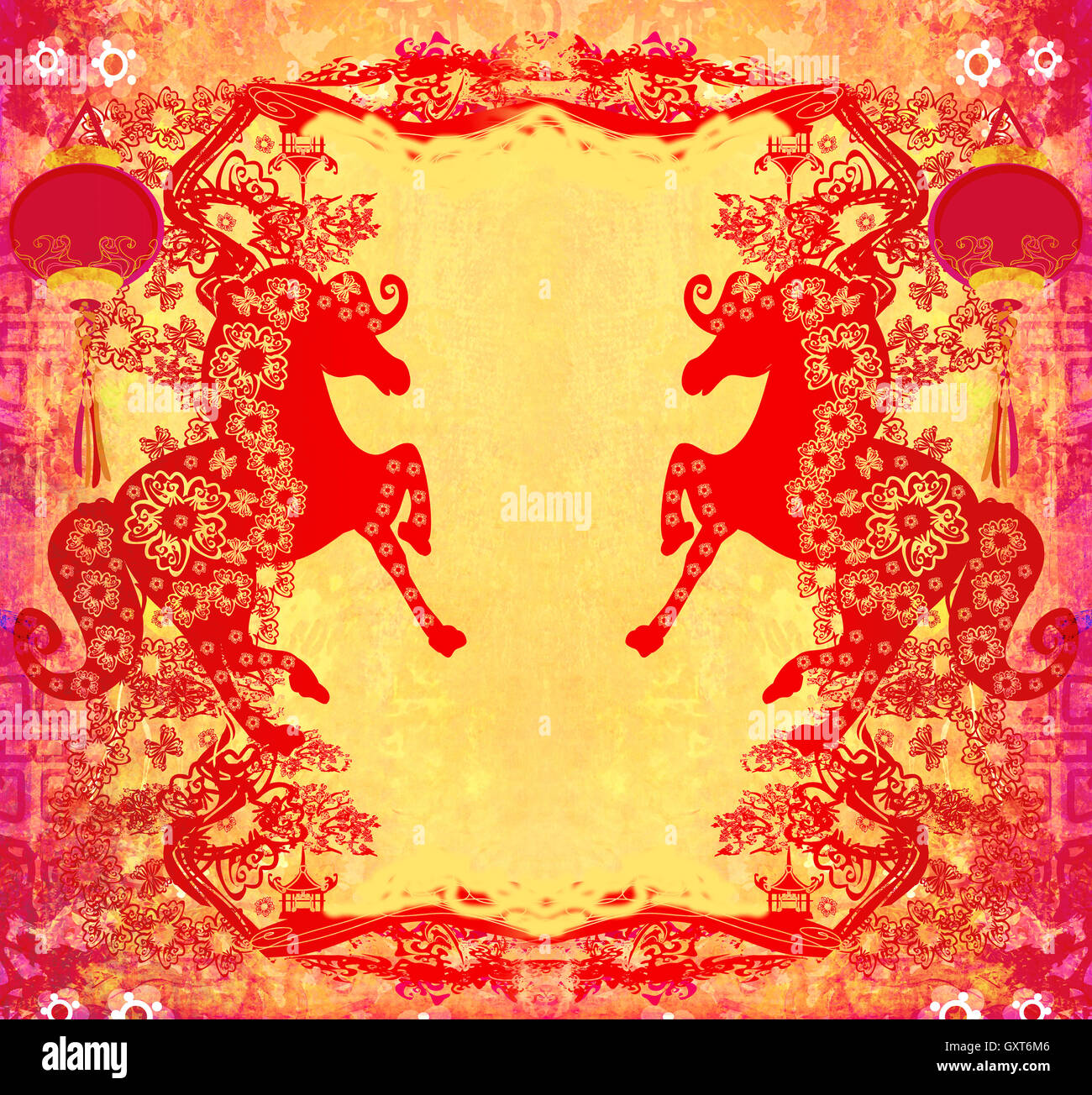 Anno del cavallo di graphic design Foto Stock