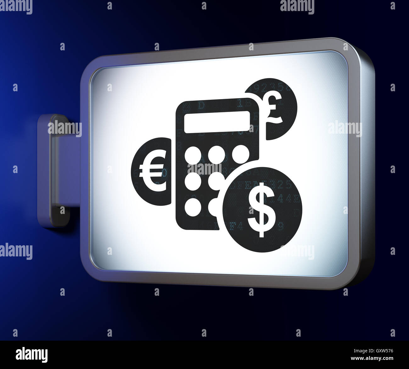 News concept: Calcolatrice su sfondo tramite Affissioni Foto Stock