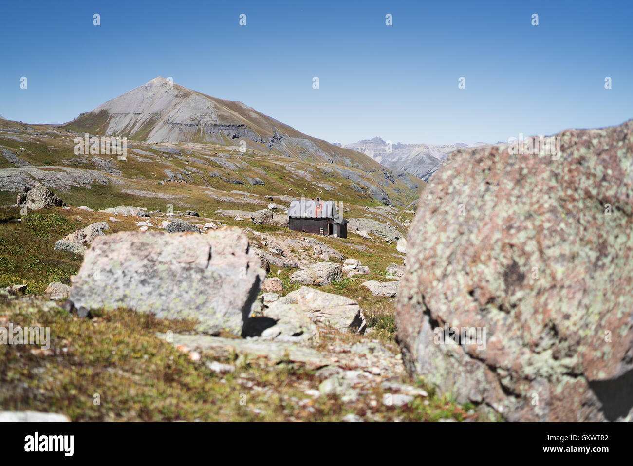 Una cabina vicino al mulino di Lewis di Telluride, Colorado Foto Stock