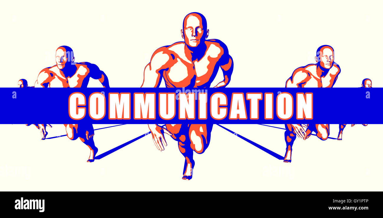La comunicazione come un concetto di concorrenza Illustrazione tecnica Foto Stock