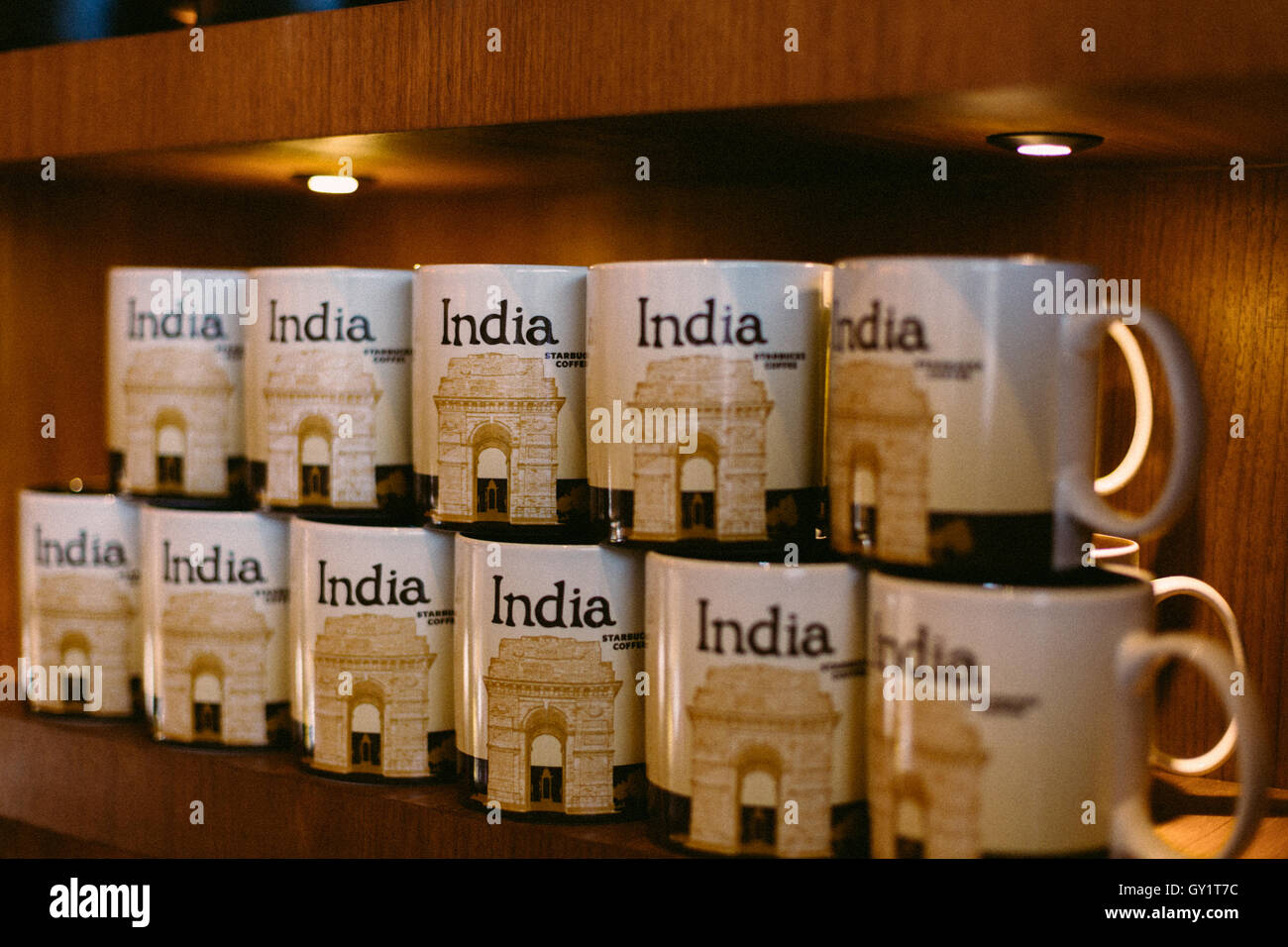 Starbucks India Hyderabad negozio il giorno del lancio Foto Stock