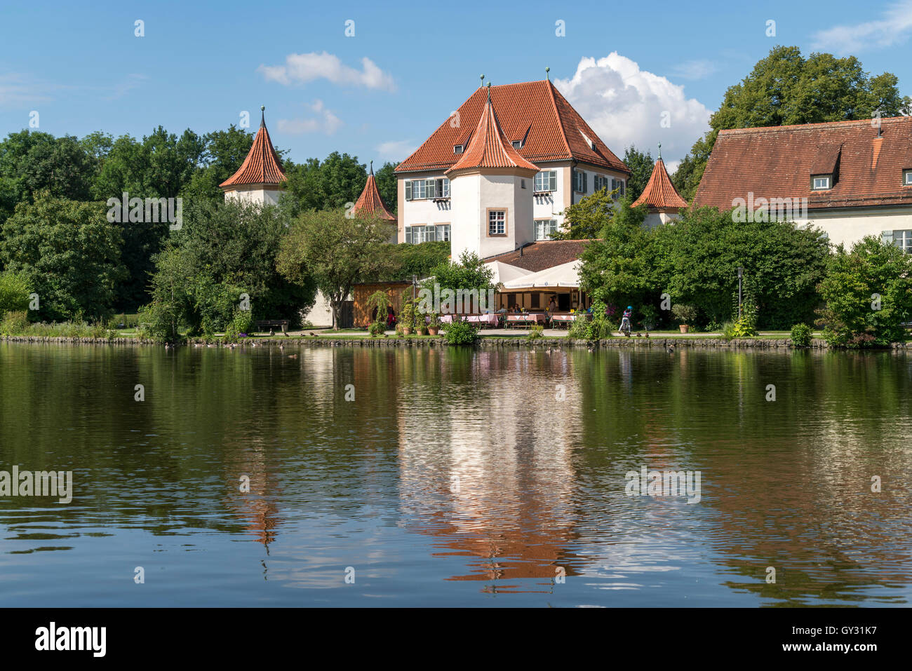 Il castello di Blutenburg in Obermenzing di Monaco di Baviera, Germania Foto Stock