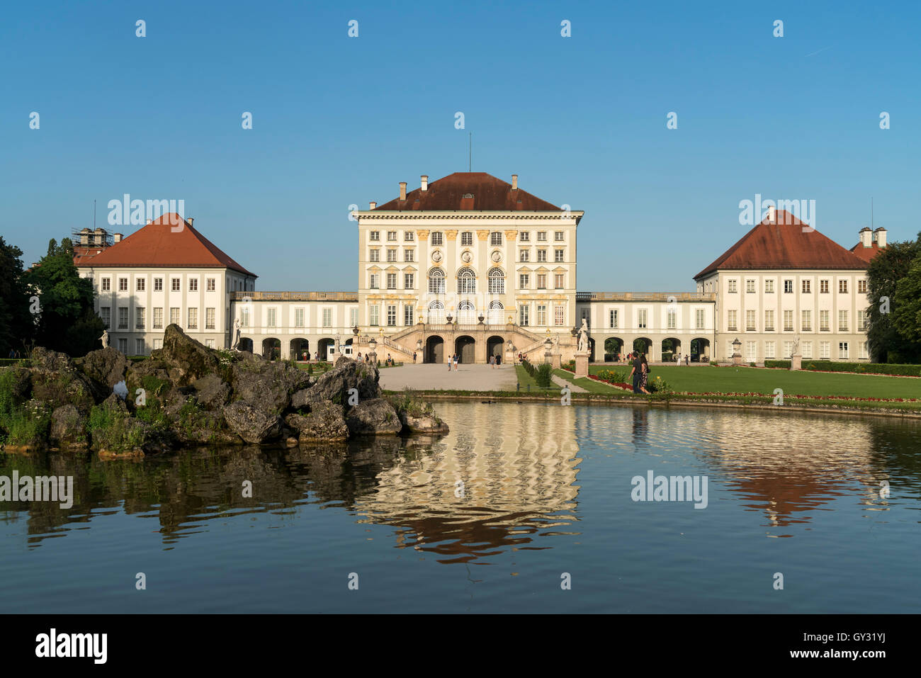 Il Palazzo di Nymphenburg a Monaco di Baviera, Germania Foto Stock