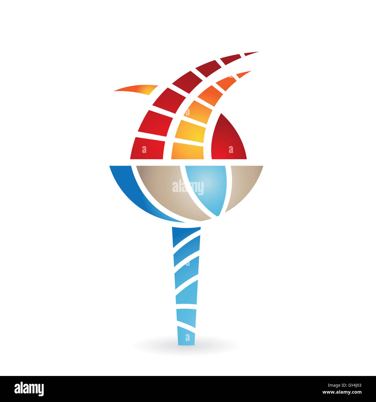 Torcia antico isolato su bianco Foto Stock