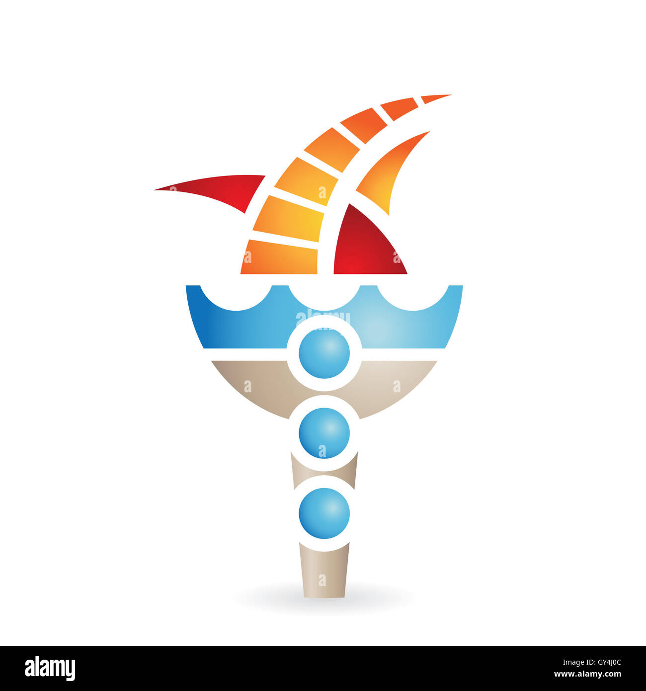 Torcia antico isolato su bianco Foto Stock