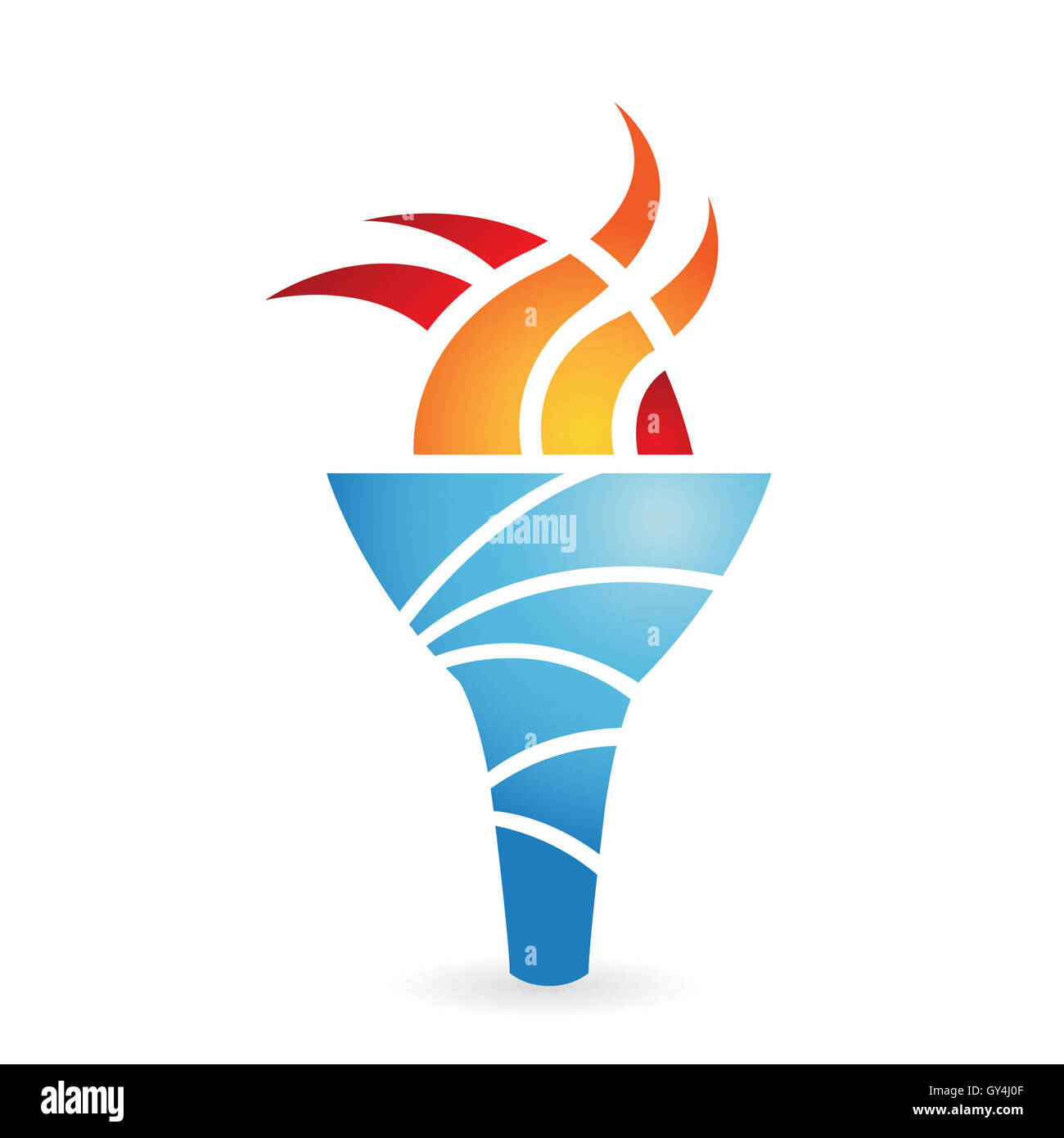 Torcia antico isolato su bianco Foto Stock