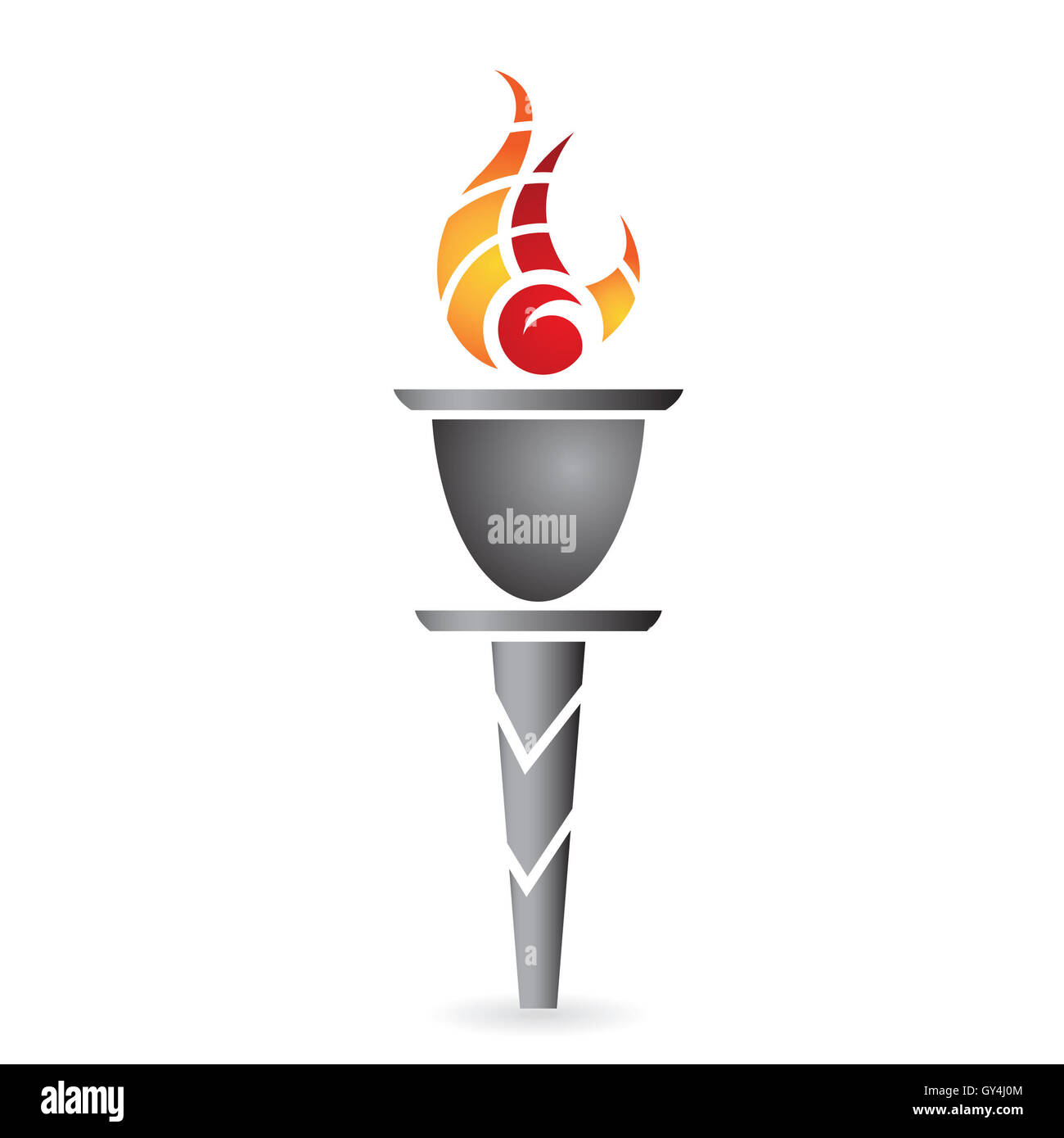 Torcia antico isolato su bianco Foto Stock