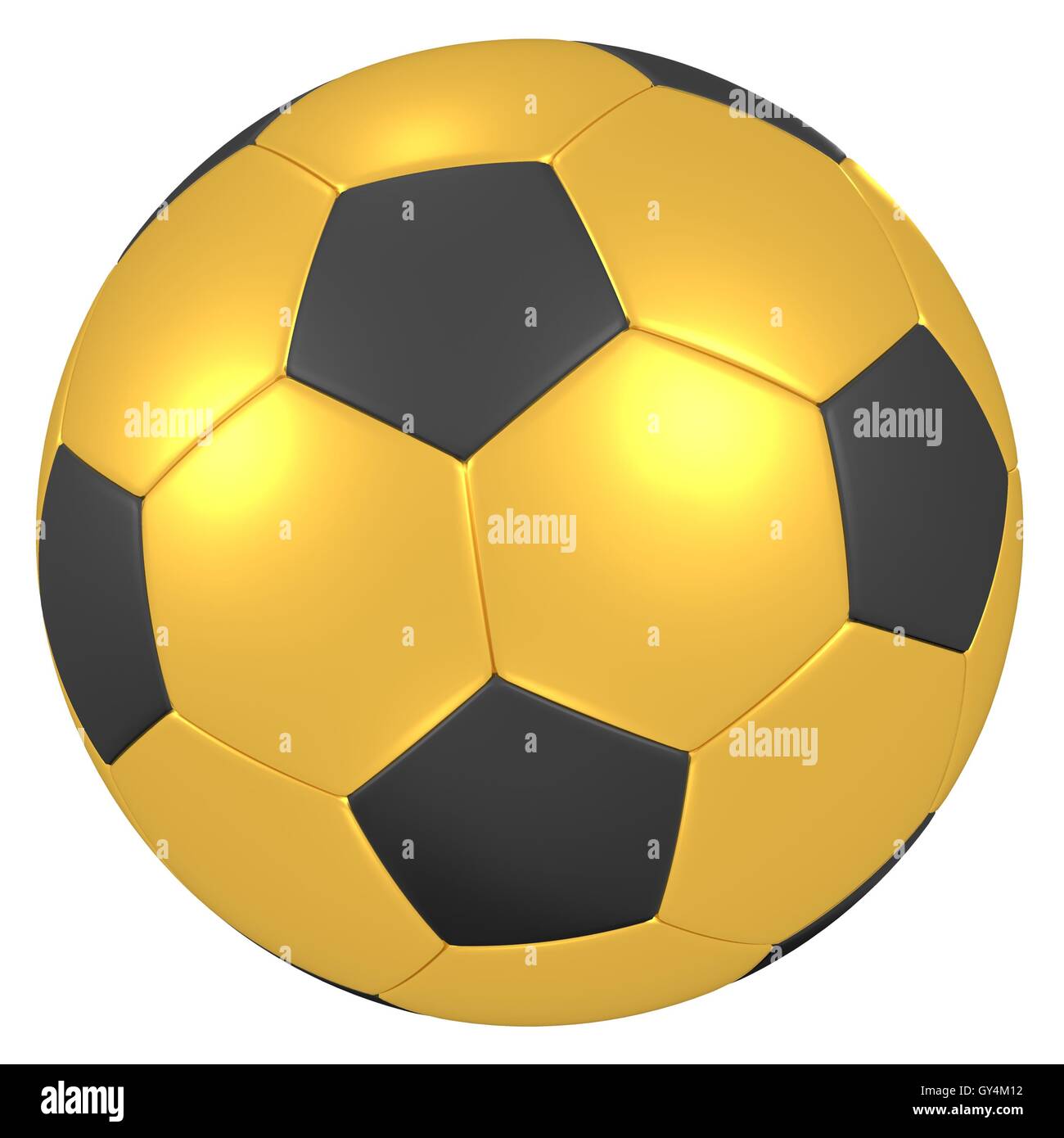 Oro Pallone da calcio 3D illustrazione Foto Stock