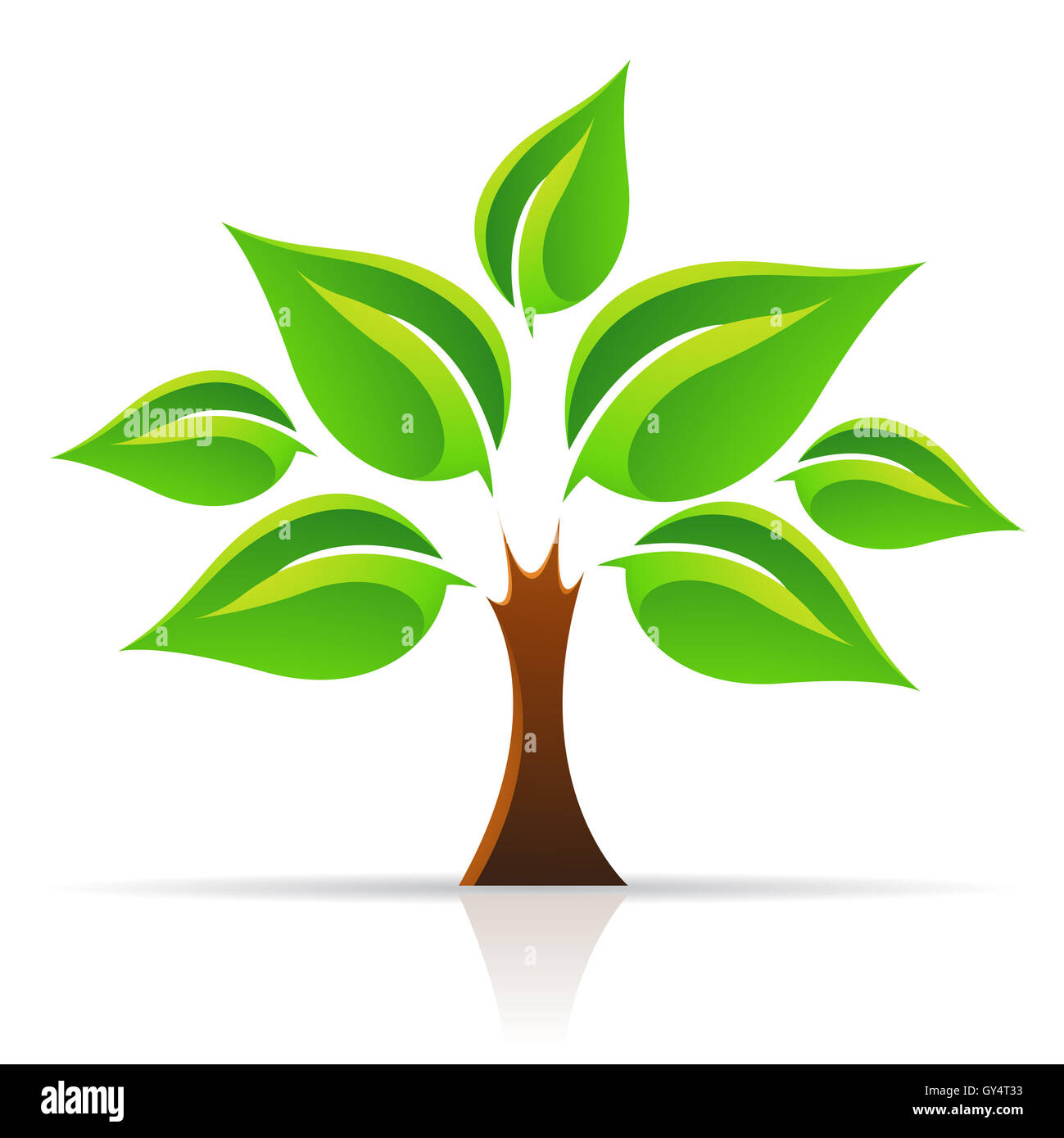 Illustrazione Vettoriale di albero della vita isolato su bianco Foto Stock