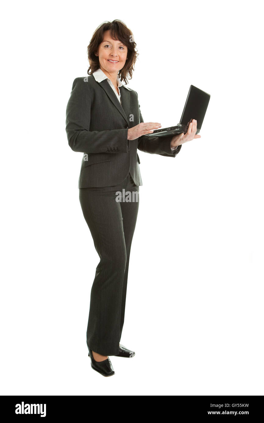 Senior business donna utilizzando laptop Foto Stock