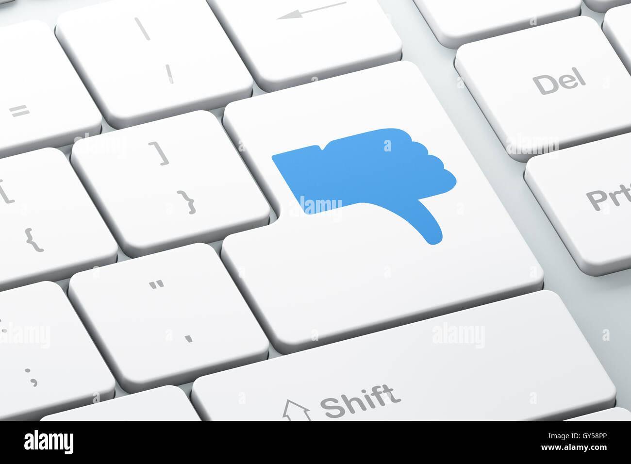 Social media concetto: a differenza sulla tastiera del computer sullo sfondo Foto Stock