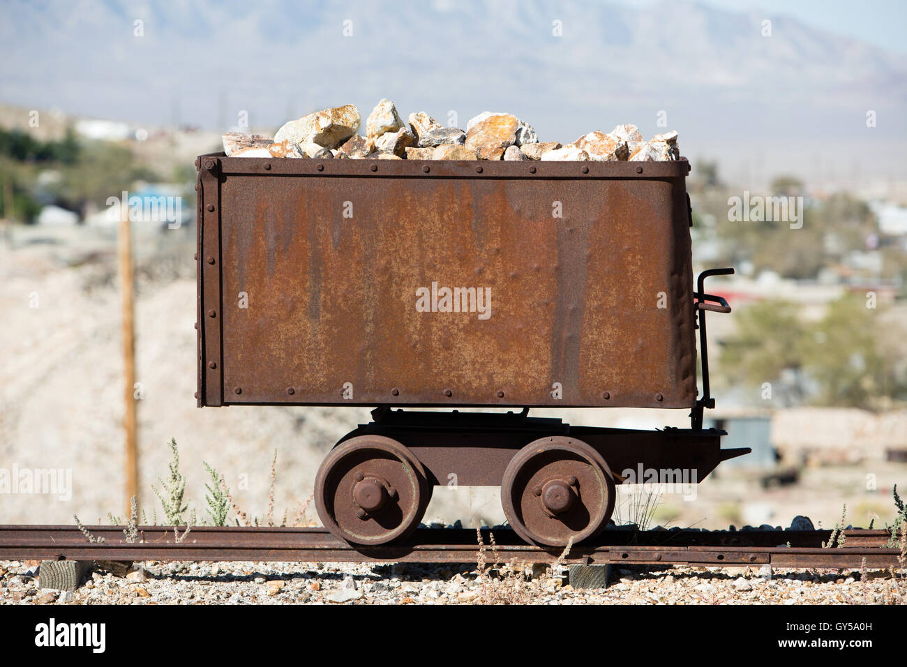 Viste della storica Tonopah Mining Park in Nevada. Foto Stock