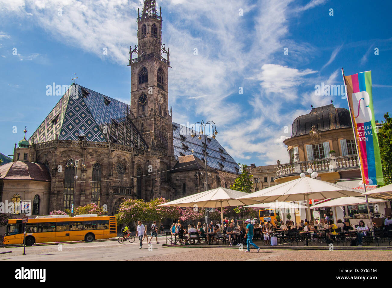 Gotico duomo di Santa Maria Assunta, la città di Bolzano, Trentino-Alto Adige, Italia. Foto Stock