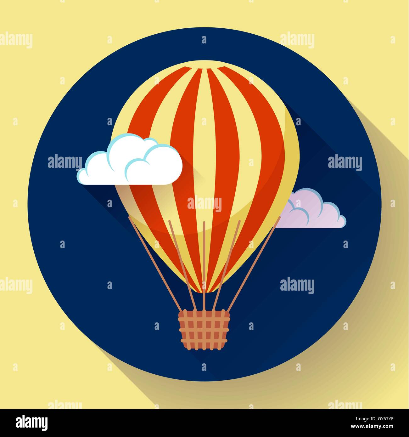 Mongolfiera icona nel vettore di sky Illustrazione Vettoriale