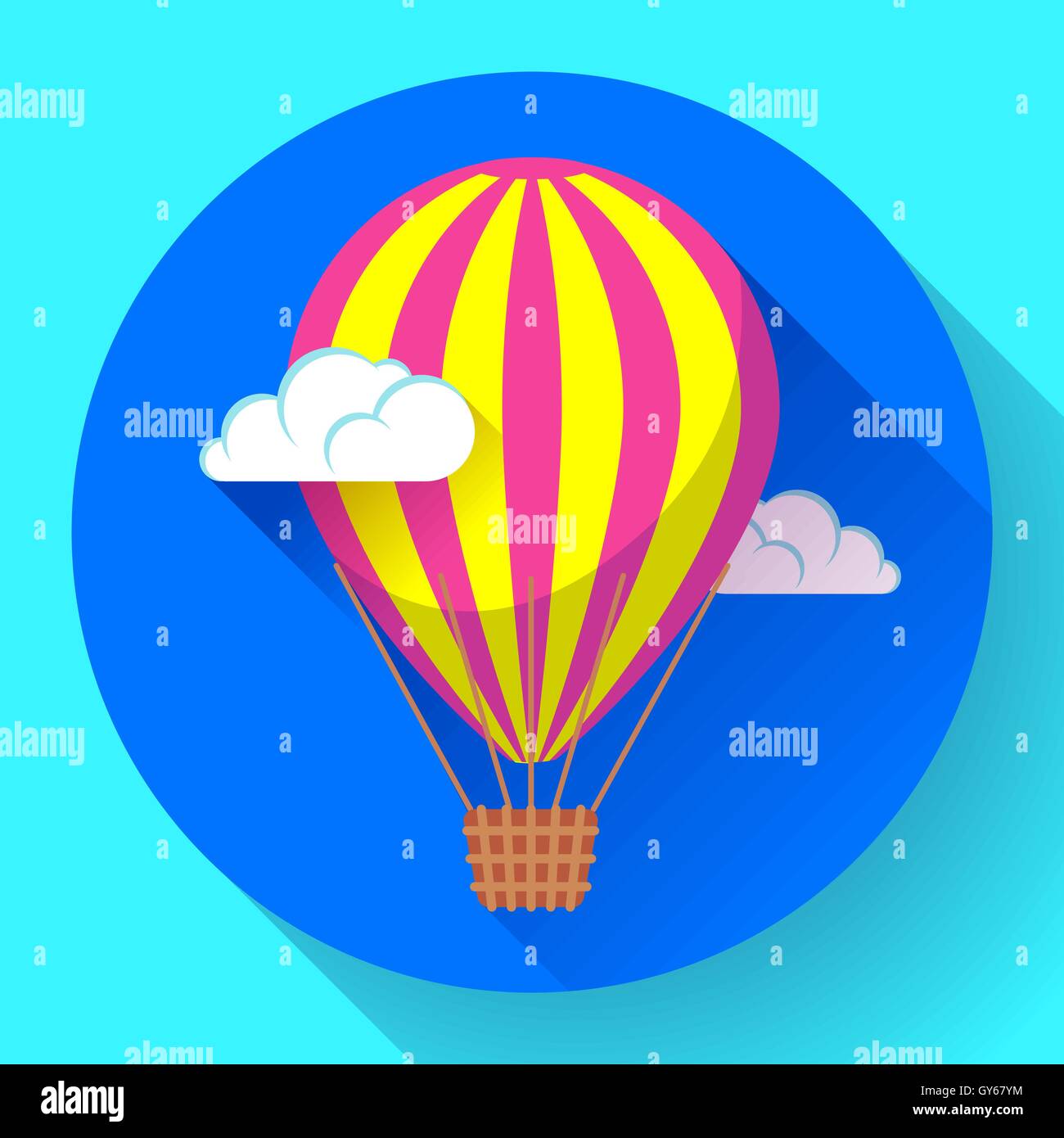 Mongolfiera icona nel vettore di sky Illustrazione Vettoriale