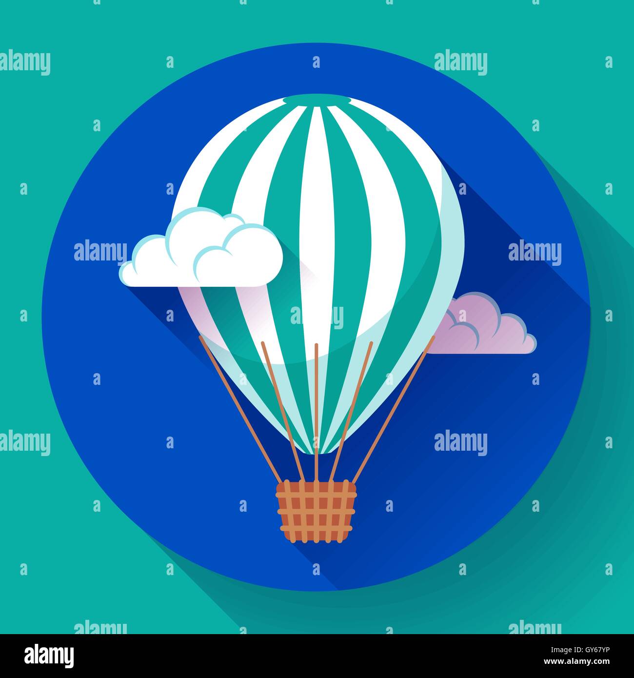 Mongolfiera icona nel vettore di sky Illustrazione Vettoriale