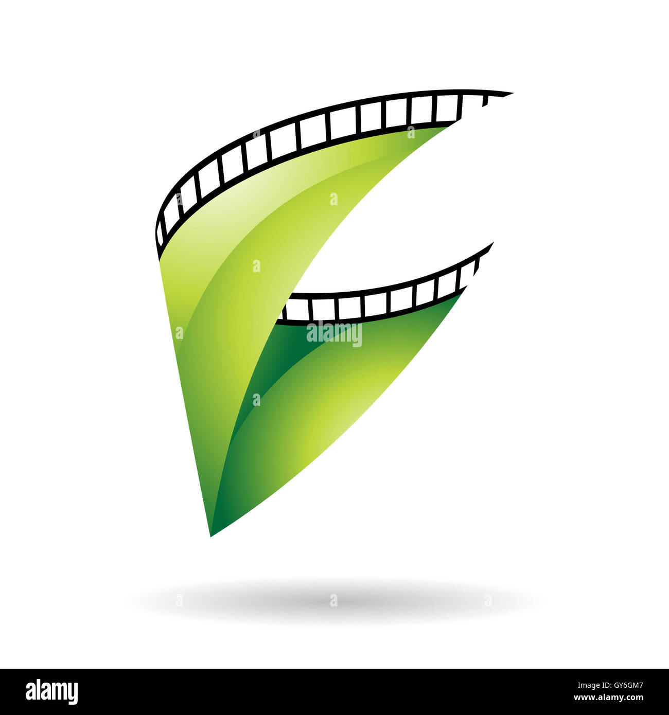 Lucida verde bobina di pellicola isolato su uno sfondo bianco Foto Stock