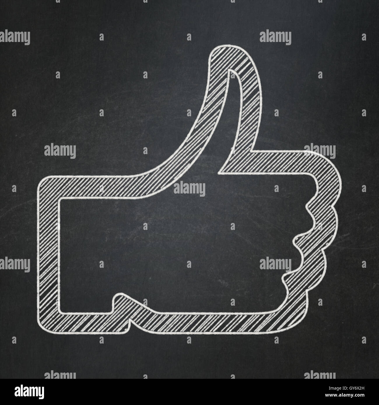 Social media concetto: Come su sfondo lavagna Foto Stock