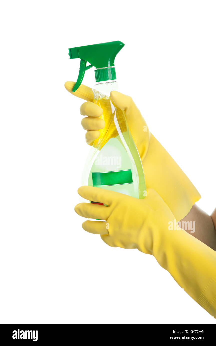 La spruzzatura di liquido detergente Foto Stock
