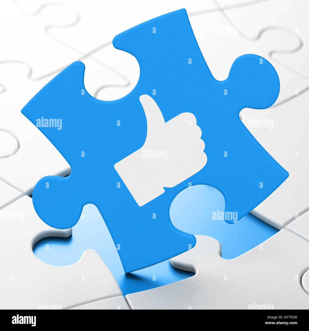 Social media concetto: Come su Sfondo puzzle Foto Stock