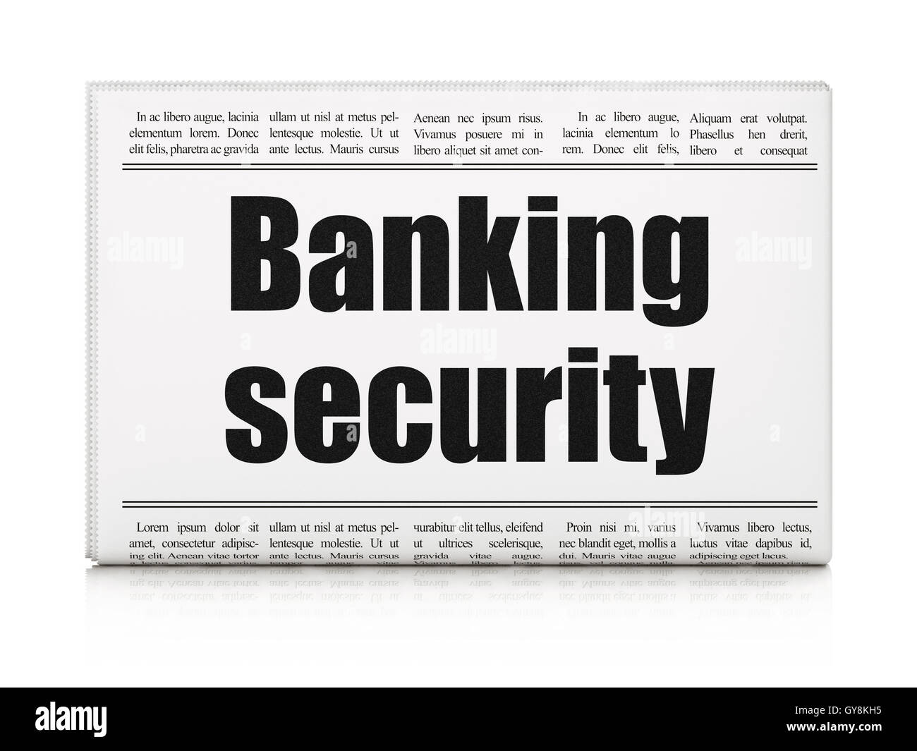 Protezione news concept: titolo di giornale di sicurezza bancaria Foto Stock