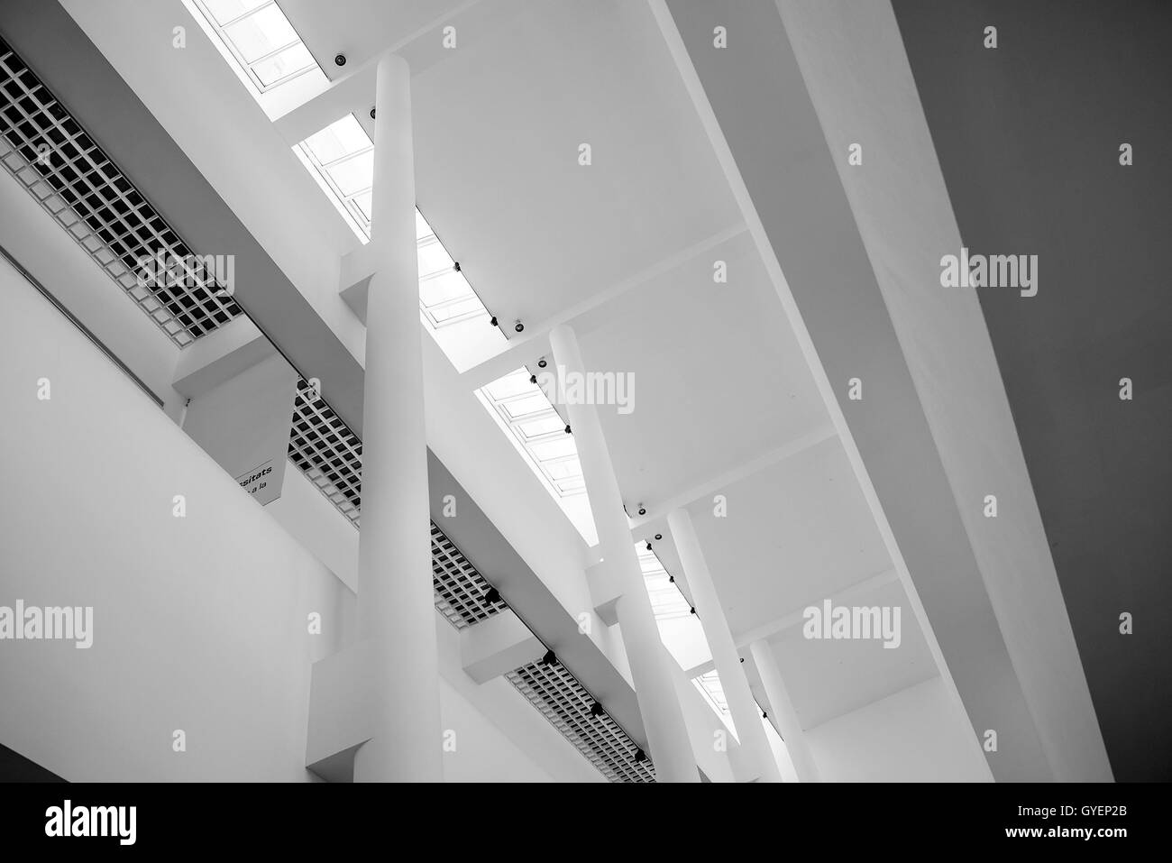 Galleria di Arte Moderna massimale in bianco e nero, Barcellona Foto Stock