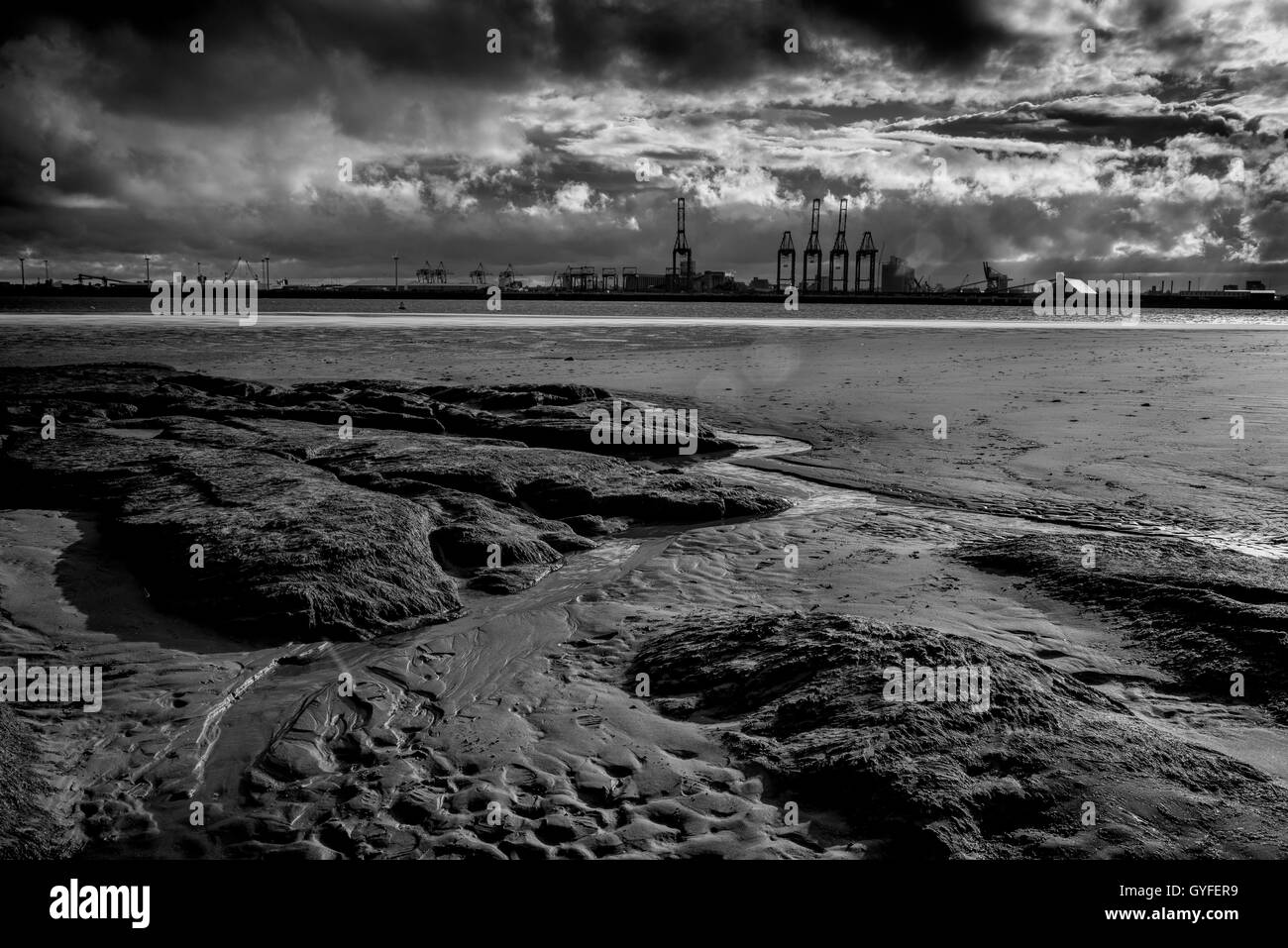 Liverpool 2 Porta da New Brighton rocce di Persico Foto Stock