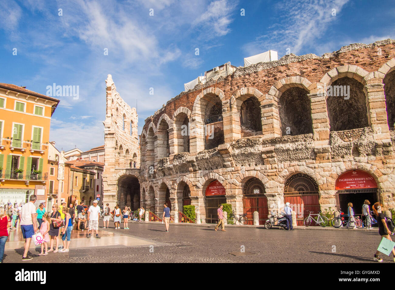 Arena di Verona, un anfiteatro romano, Verona, Veneto, Italia. Foto Stock