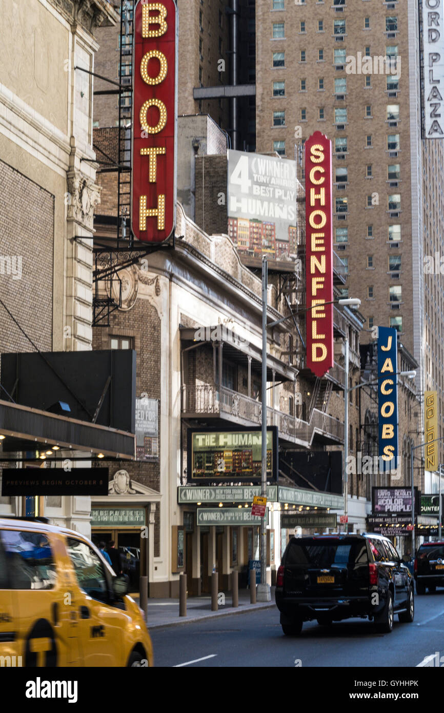 Broadway Theatre Marquee, Times Square NYC Foto Stock