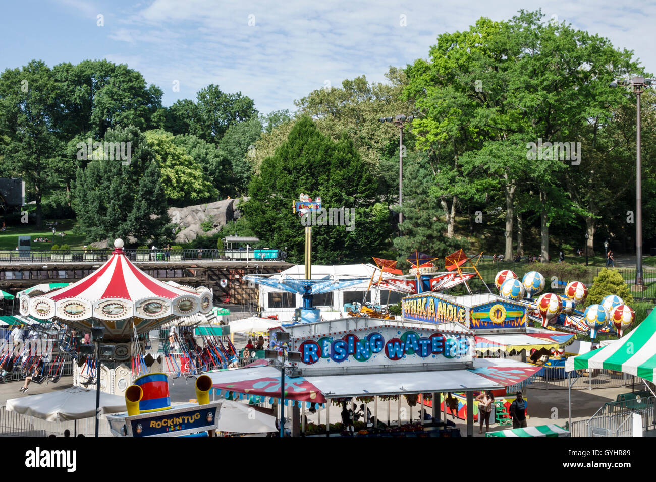 New York City, NY NYC Upper Manhattan, Central Park, Urban Park, Wollman Rink, Victorian Gardens Amusement Park, attrazioni stagionali, estate, giostre, NY16071614 Foto Stock