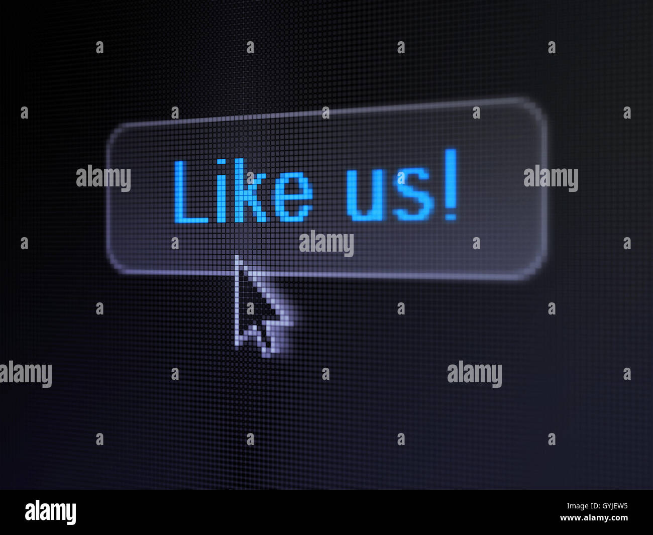Social media concetto: come noi! Sul pulsante digitale sullo sfondo Foto Stock