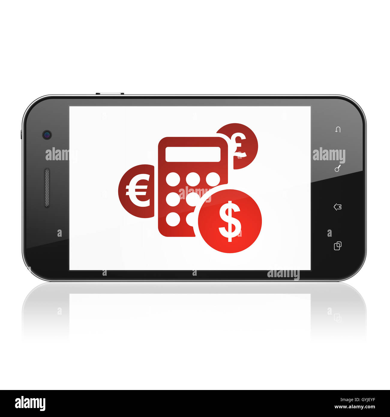 Il concetto di business: calcolatrice sullo smartphone Foto Stock