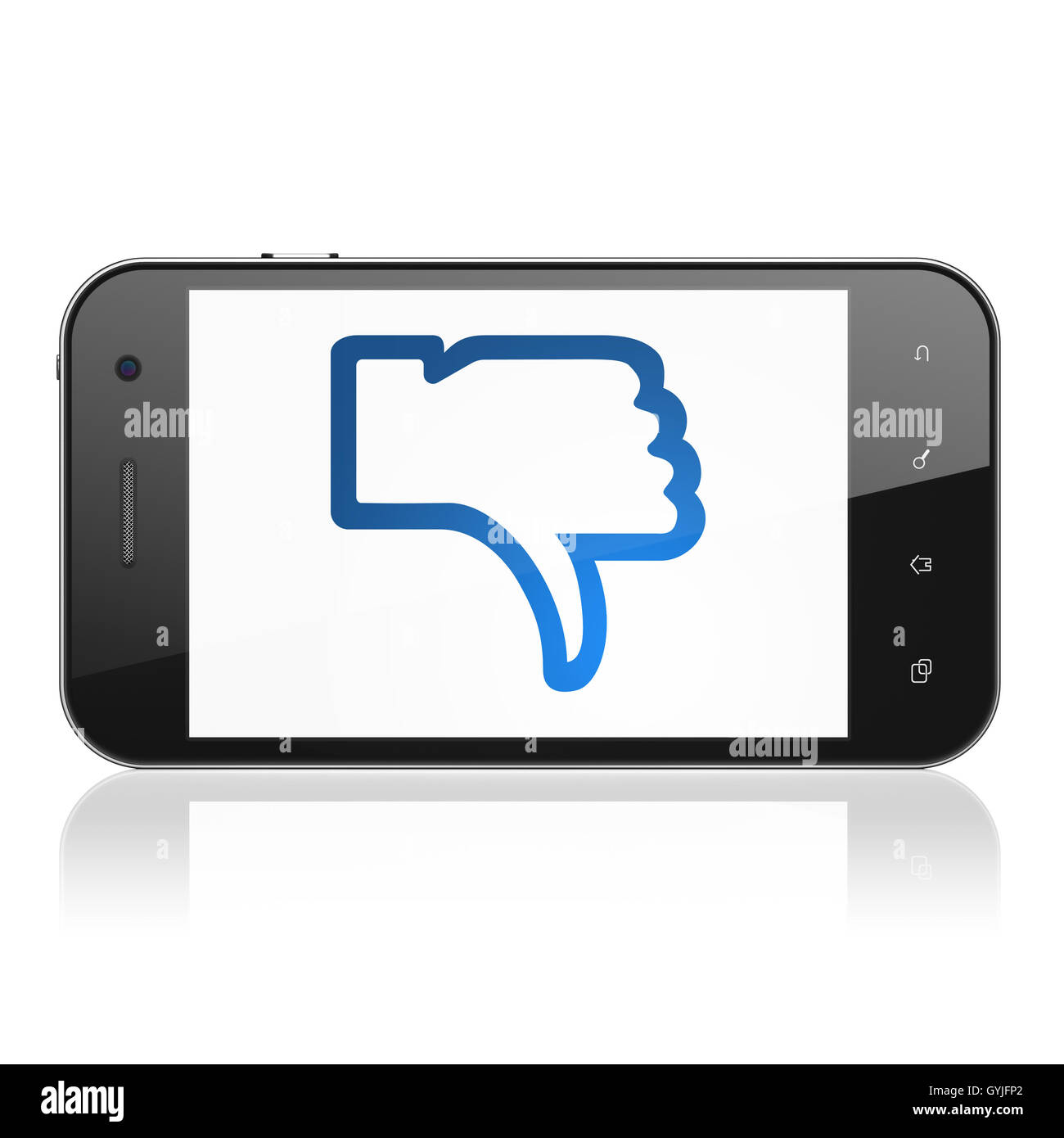 Social media concetto: a differenza sullo smartphone Foto Stock