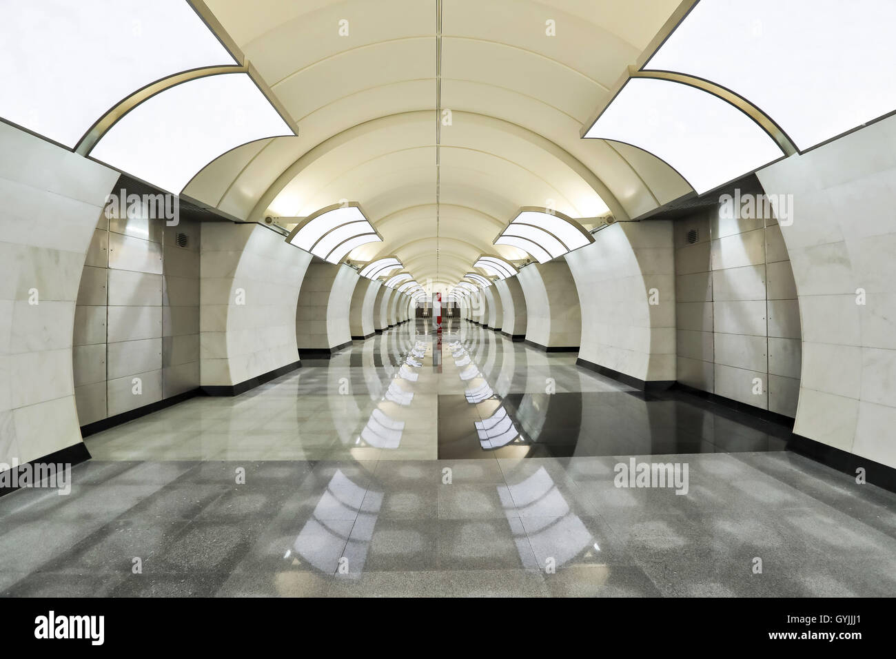 Mosca, Russia - 18 Settembre 2016: Butirskaya stazione della metropolitana di Mosca ha aperto il 19/09/2016 Foto Stock