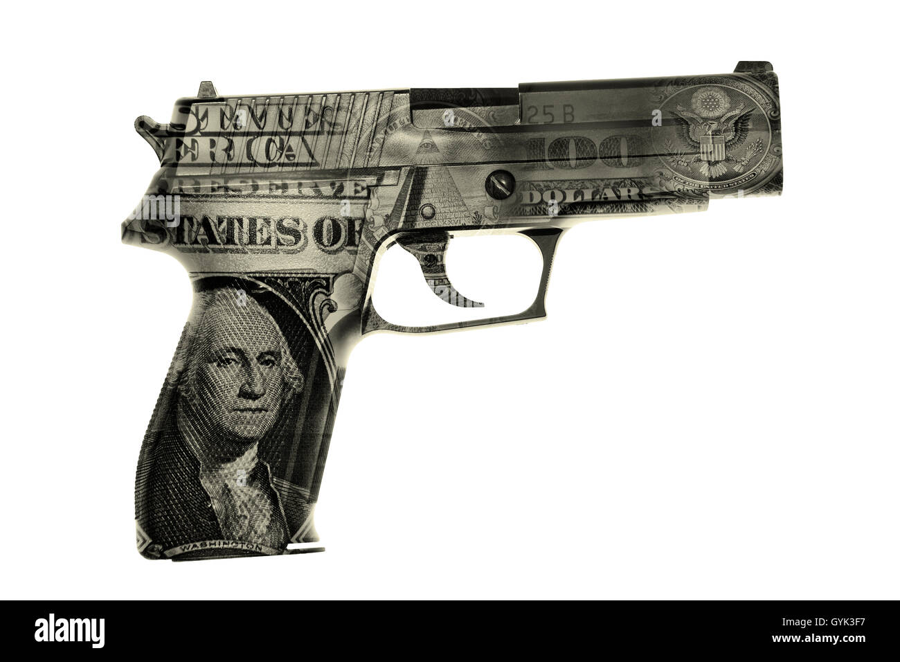 Pistola e American composito in contanti Foto Stock