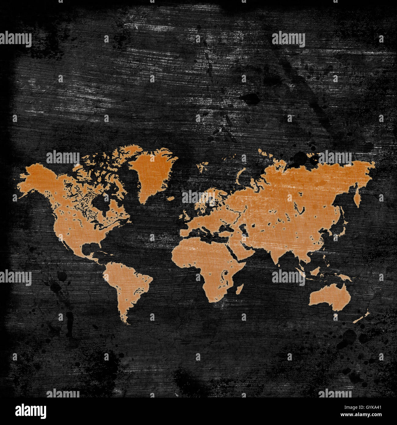 Grunge mappa del mondo Foto Stock