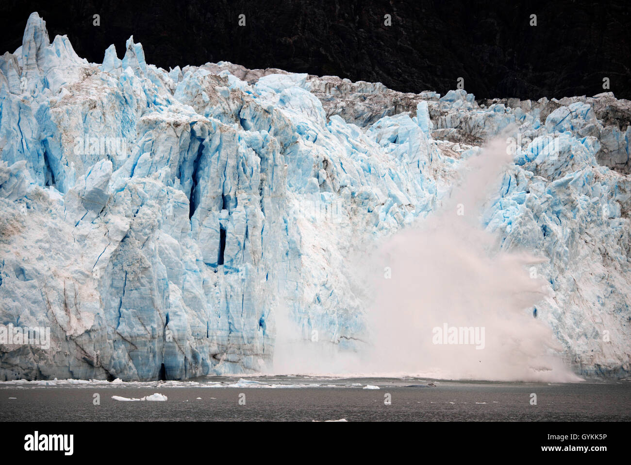 Il Ghiacciaio Margerie e Mount Fairweather nel Parco Nazionale di Glacier Bay Alaska Stati Uniti d'America. Tarr ingresso nel Parco Nazionale di Glacier Bay. Mar Foto Stock