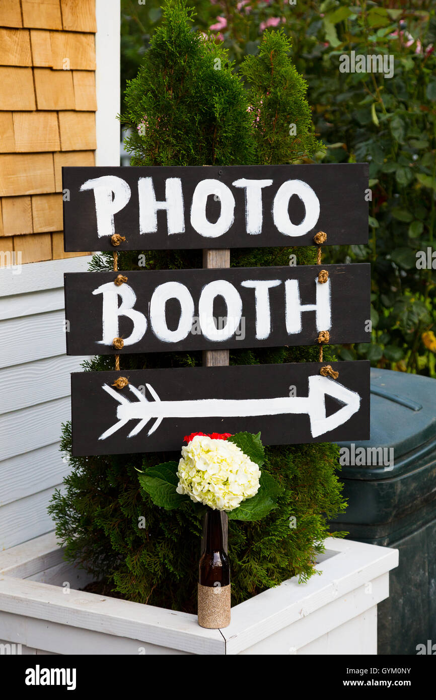 Photo Booth segno di nozze Foto Stock