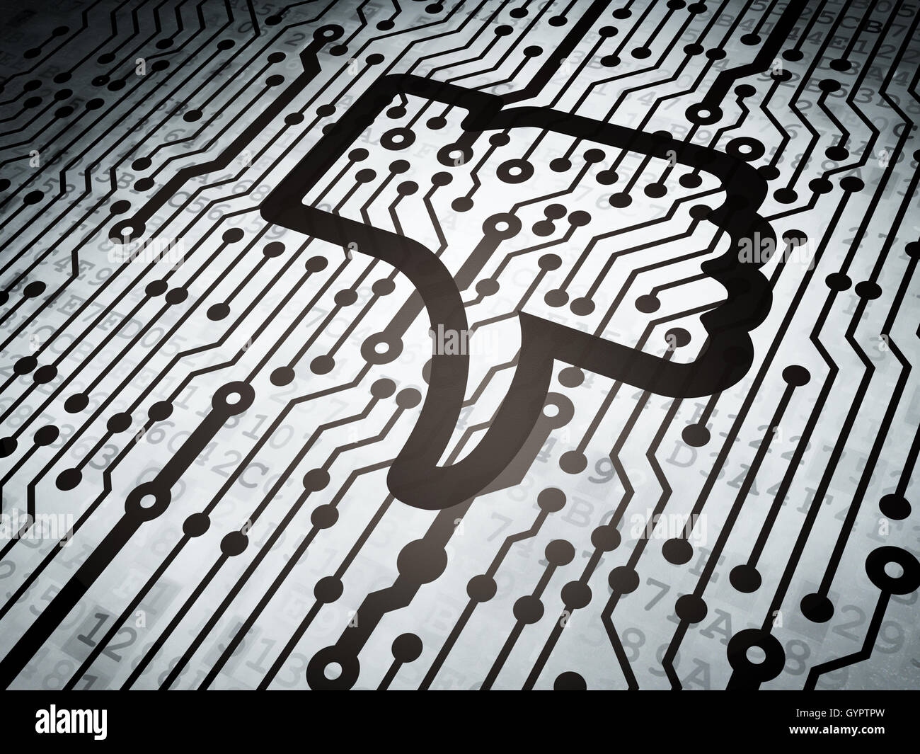Social media concetto: scheda a circuito stampato con a differenza Foto Stock