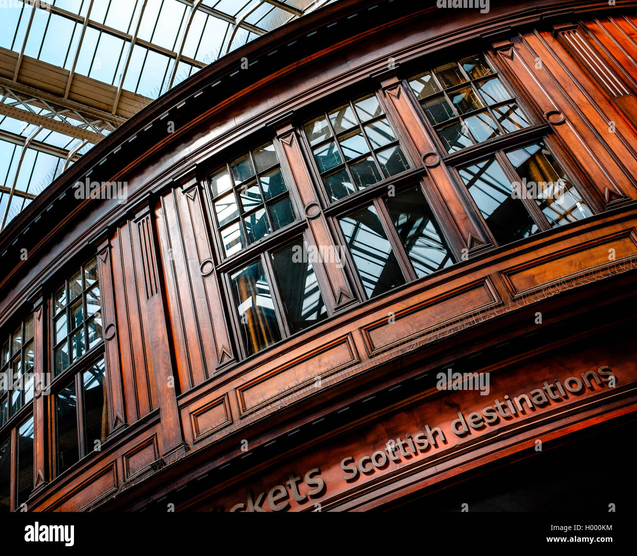 Interno dell'atrio della stazione di Glasgow, Scotland, Regno Unito Foto Stock