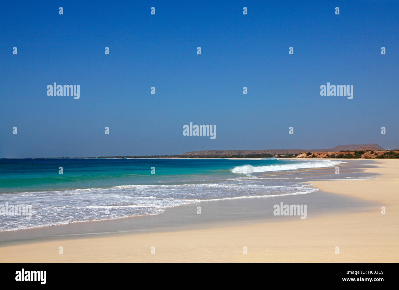 Il Boa Vista, la spiaggia di Santa Monica, Capo Verde Isole, Boa Vista Foto Stock